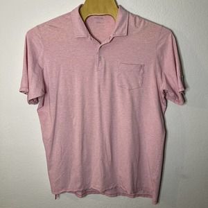 B. Draddy Men's XXL 2XL‎ Pink White Striped Short Sleeve Golf Polo Shirt